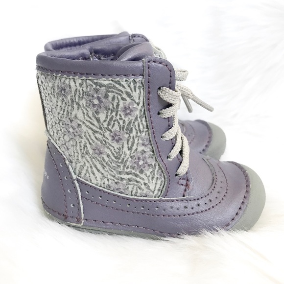 Stride Rite Purple and Grey High Top Boots size 3 - Picture 3 of 5